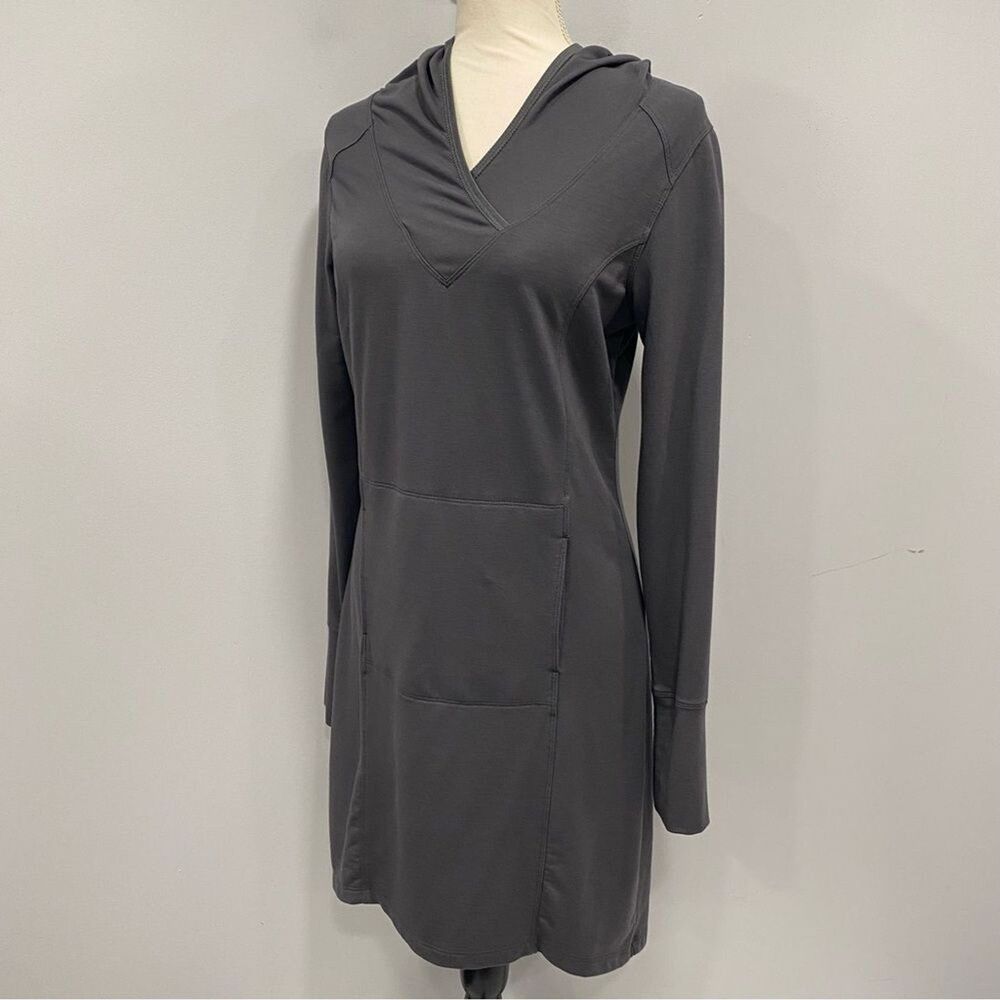 LOLE M Gray Hooded Tunic Lightweight Sweatshirt Dress Outdoor Camp Hike Nature